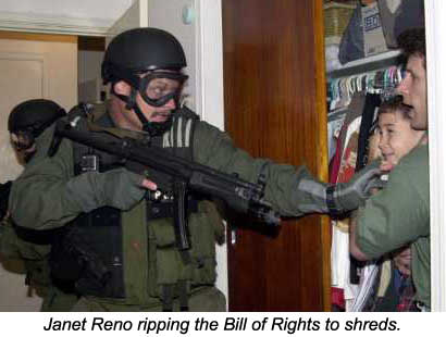 Janet Reno rips the Bill of Rights to shreds.